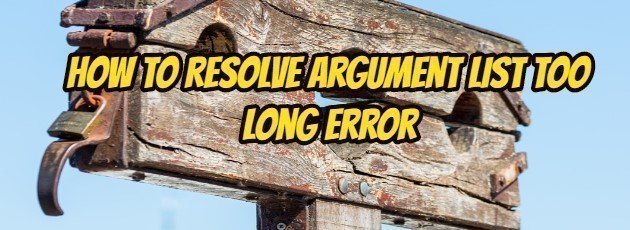 /bin/rm: How to Resolve Argument List Too Long Error