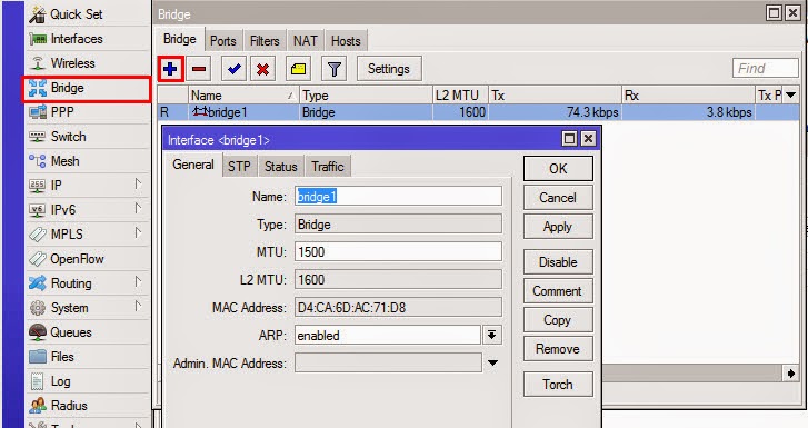 Double Transparent Bridge Mikrotik to Shoot Wifiid Hotspot Signal