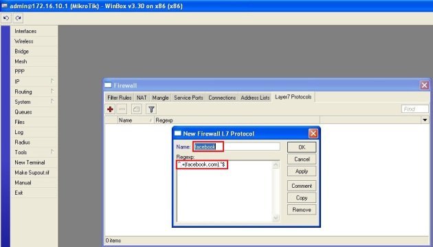 Block Facebook in Mikrotik