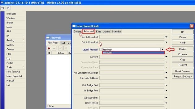 Block Facebook in Mikrotik