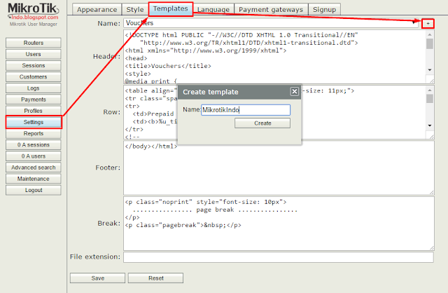Mikrotik Usermanager Templates