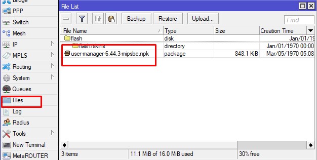 Install User manager Mikrotik