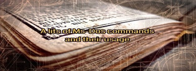 MS DOS COMMAND LIST TUTORIAL