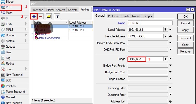 PPPoE Server Configuration in MikroTik Router
