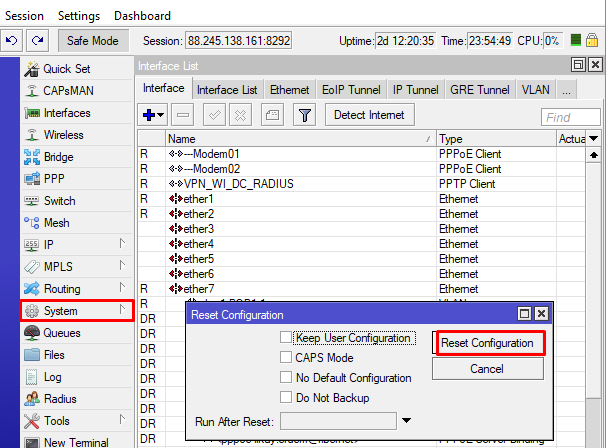 Setting Mikrotik RB750 via Winbox